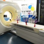 CT scanner in a hospital imaging room