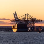Container cranes at a major port
