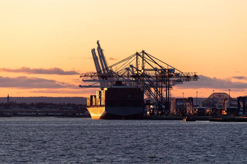 Container cranes at a major port